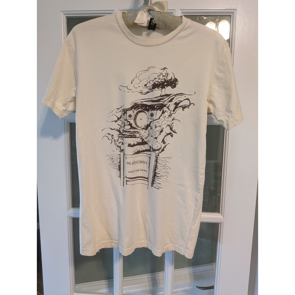 Weta Workshop Lord of the Rings Bag End Hobbit Hole Graphic T-Shirt Cream Mens